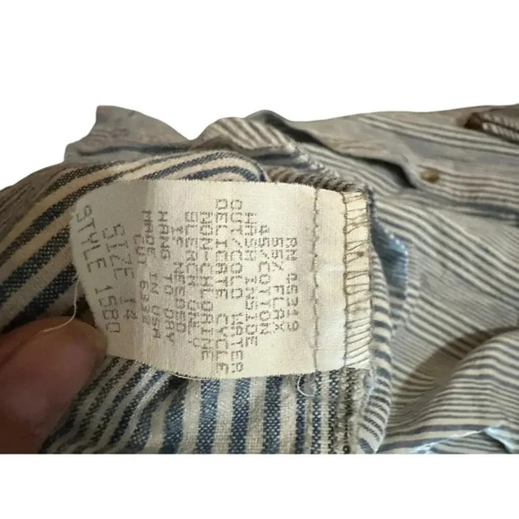 Vintage Gotcha Covered White & Blue Striped Button-Down Midi Dress Size 14 - Picture 6 of 9